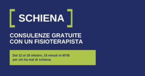Consulenze gratuite con un fisioterapista per il mal di schiena, dal 12 al 18 ottobre in MYB